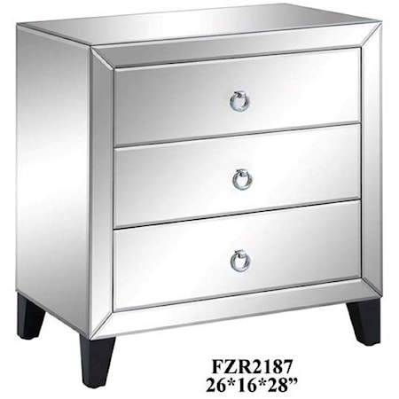 Bentley 3 Drawer Beveled Mirrord Chest